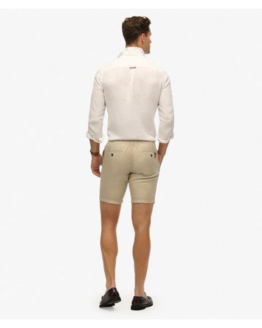 Superdry Natural The Merchant Store- Linen Shorts for men