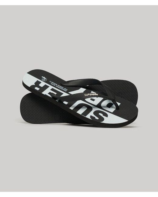 Superdry Logo Vegan Flip Flops Black/ for men