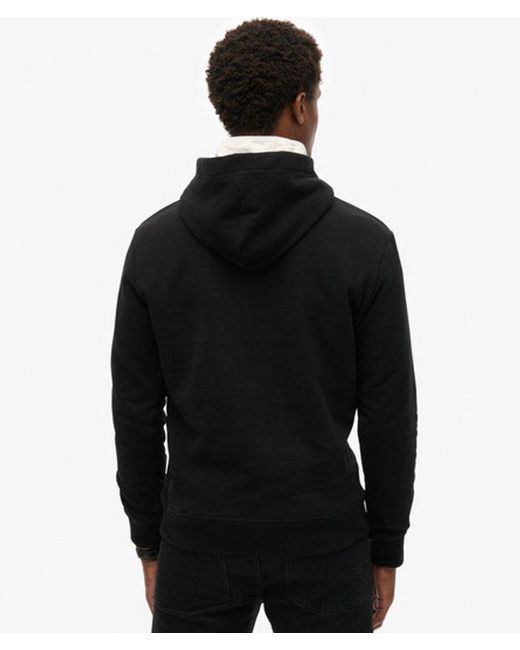 Superdry Black & Co Essential Logo Half Brushed Hoodie for men