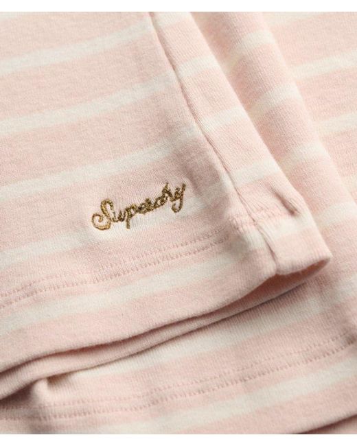 Superdry Blue & Co Athletic Essentials Striped Long Sleeve Top