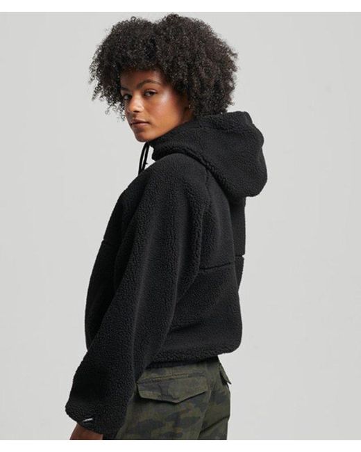 Superdry Black & Co Fully Lined Embroidered Borg Zip-through Hoodie