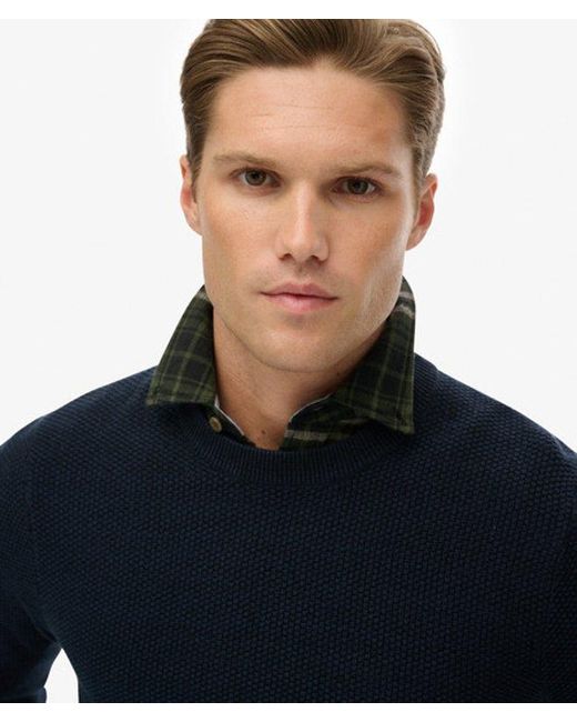 Superdry Blue & Co Light Weight Cotton Texture Jumper for men