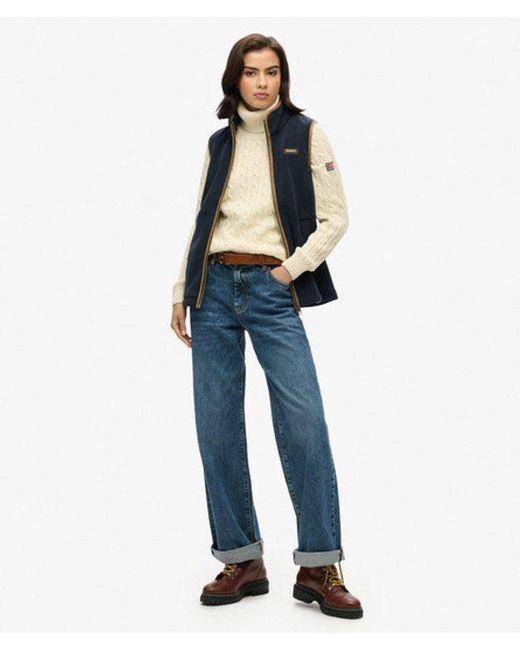 Superdry Blue Estate Fleece Gilet