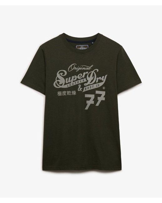 Superdry Green & Co Leather & Boot Co Script T-shirt for men