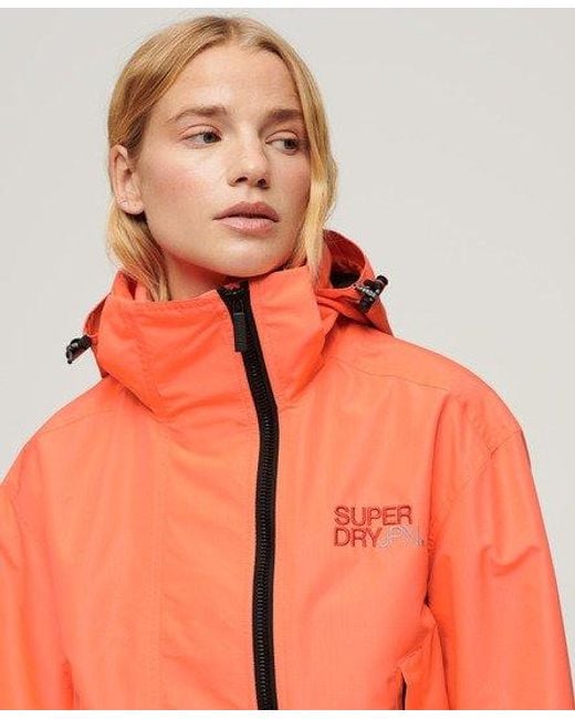 Superdry Orange Hooded Embroidered Sd Windbreaker Jacket
