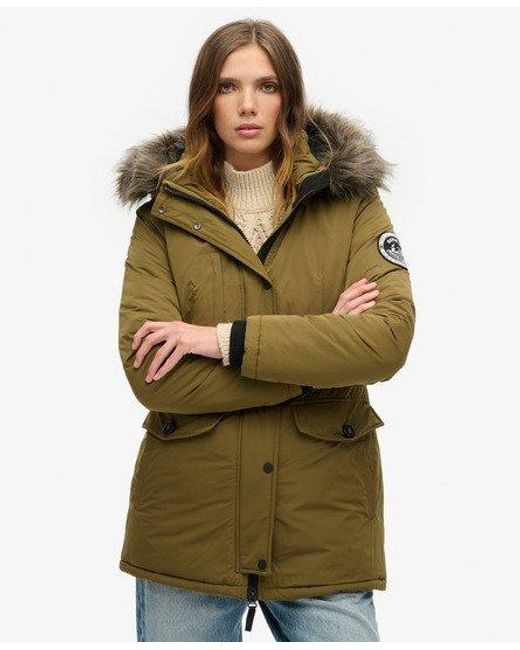 Superdry Green Ashley Everest Parka Coat