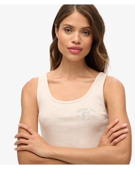 Superdry Blue & Co Athletic Essentials Ribbed Vest Top