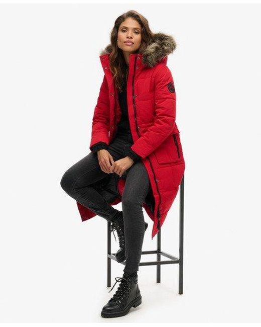 Superdry Red Everest Longline Puffer Coat