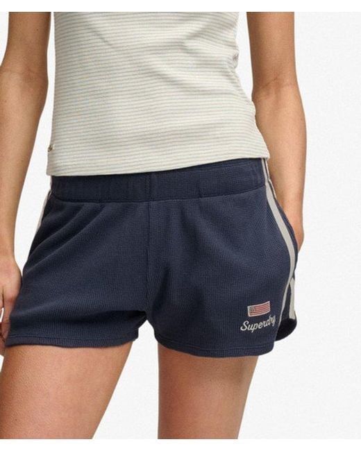 Superdry Blue & Co Athletic Essentials Waffle Retro Shorts