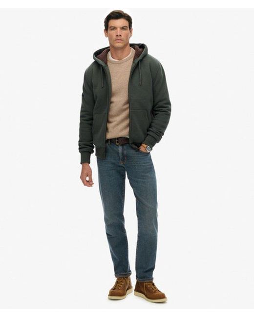 Superdry Gray & Co Borg Lined Zip Hoodie for men