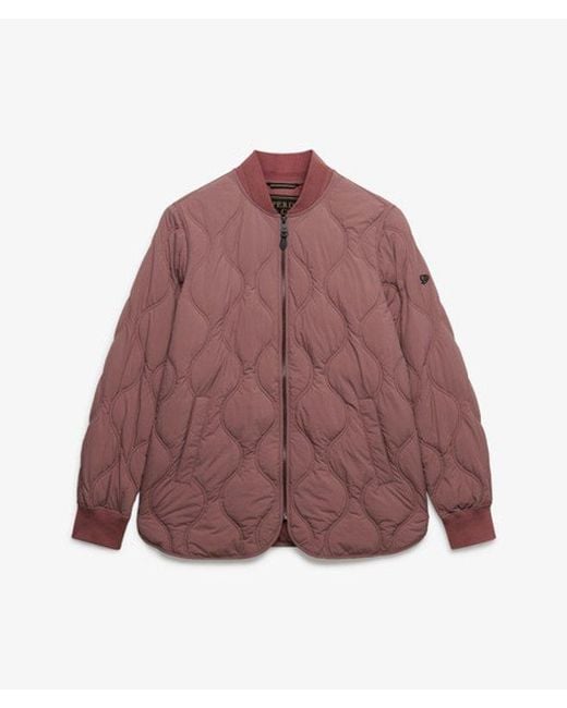 Superdry Red Short Onion Quilt Liner Jacket