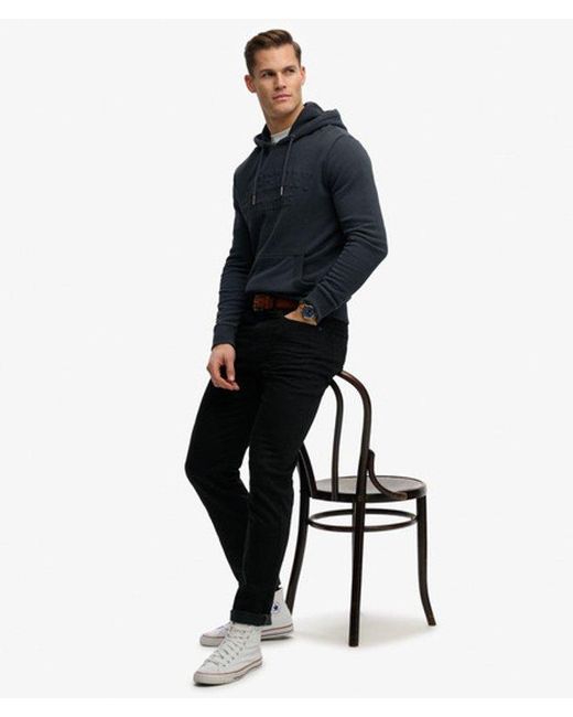 Superdry Blue & Co Athletic Embossed Relaxed Hoodie for men