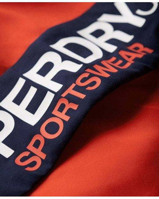 Superdry Red Sportswear Logo 19inch Recycled Boardshorts for men