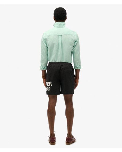 Superdry Black & Co Sportswear Logo 17-inch Swim Shorts for men