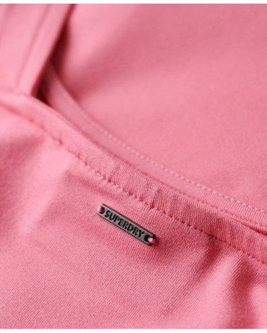Mini robe en jersey à encolure carrée Superdry en coloris Pink