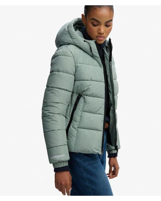 Superdry Blue & Co Hooded Spirit Sports Puffer Jacket