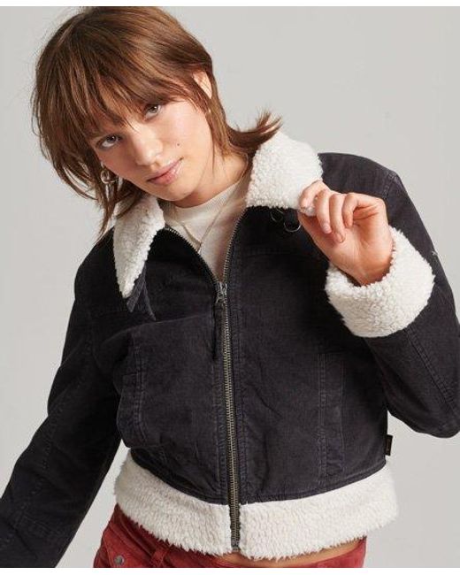 Superdry Black Borg Lined Indie Jacket Bison