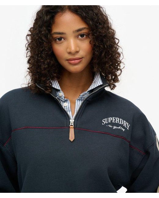 Superdry Blue & Co Country Club Tape Henley Jumper