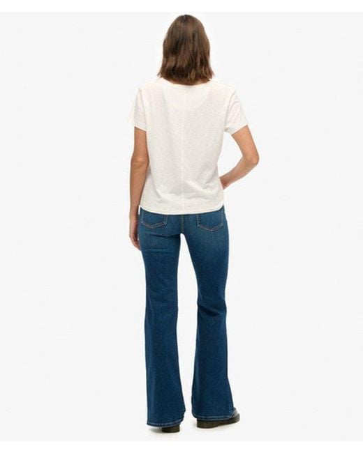 Superdry Blue & Co Organic Cotton High Rise Flare Jeans