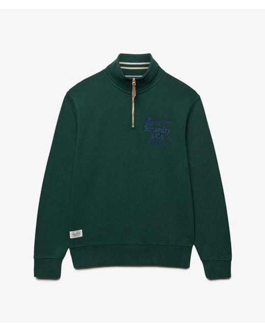 Superdry Green & Co Company Logo Half Zip Sweatshirt for men