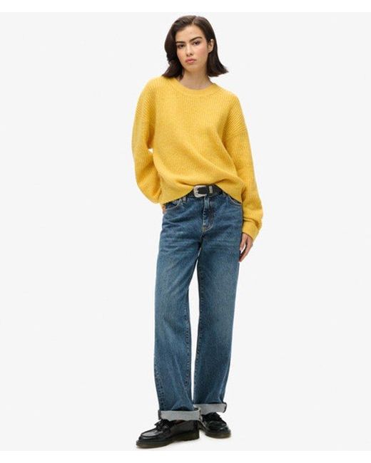 Superdry Yellow & Co Brushed Crew Neck Jumper
