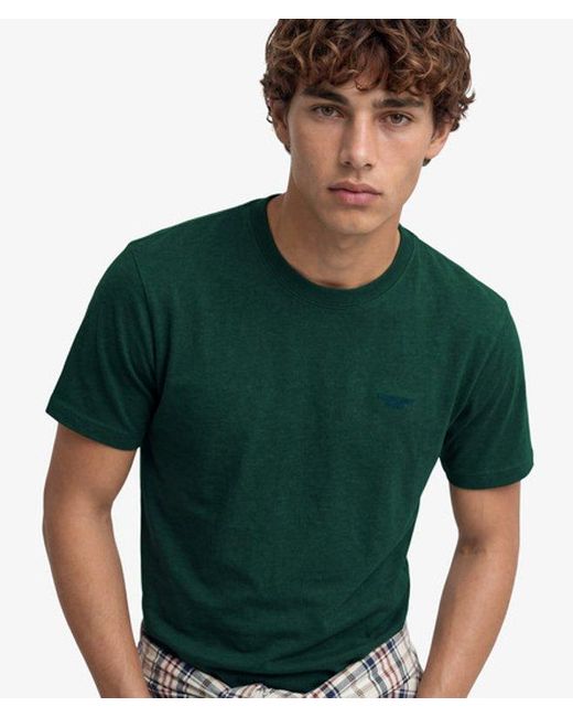 Superdry Green Essential Stacked Logo Embroidered T-Shirt for men