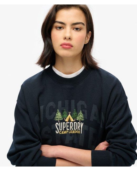 Superdry Blue Travel Souvenir Loose Crew Sweatshirt