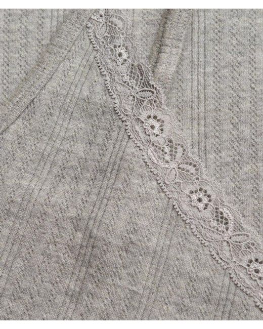 Superdry Gray & Co Athletic Essentials V Neck Pointelle Cami Top
