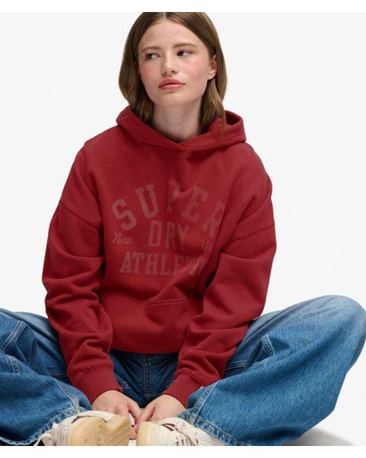 Superdry Red & Co Athletic Essentials Relaxed Hoodie