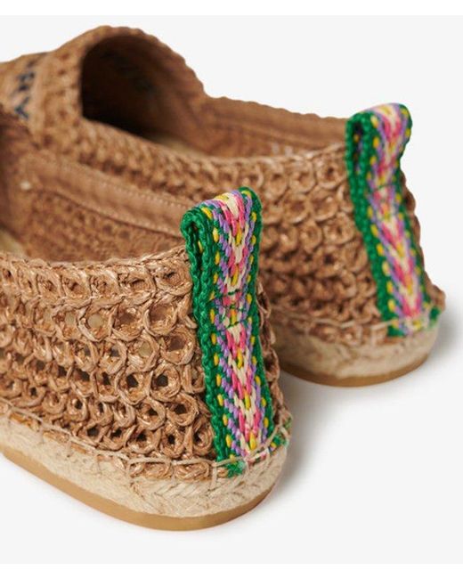 Superdry Natural & Co Raffia Espadrille Embroidered Shoe