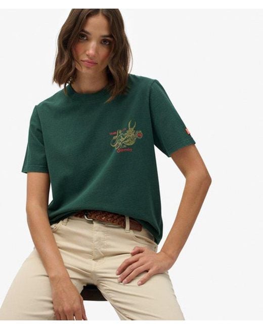 Superdry Green Tokyo Narrative Relaxed T-shirt