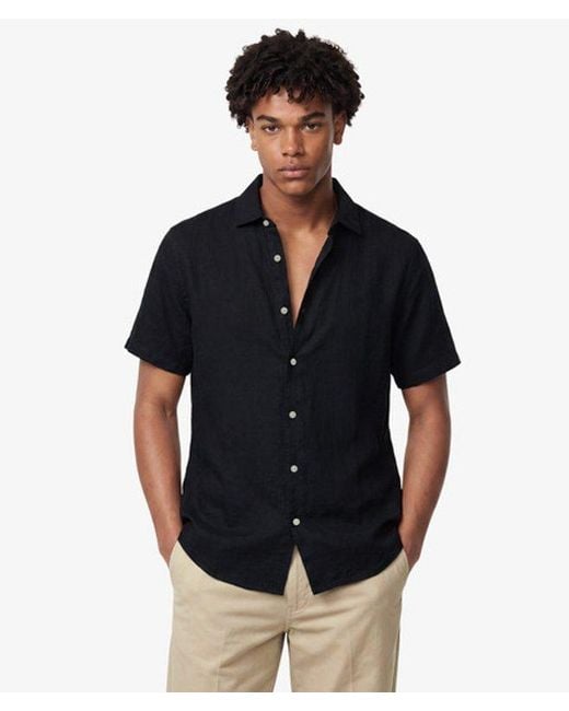 Superdry Black & Co Riviera Short Sleeve Linen Shirt for men