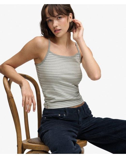 Superdry Blue & Co Athletic Essentials Stripe Cami