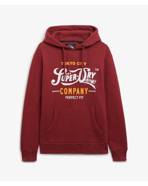 Superdry Red & Co Perfect Fit Script Hoodie for men