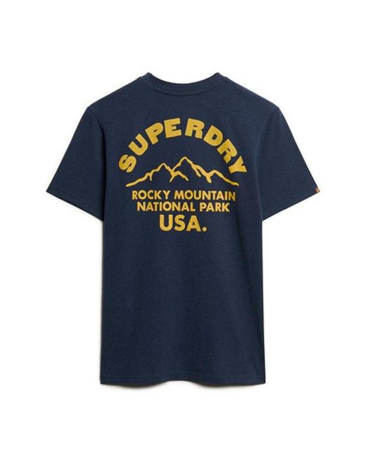 Superdry Blue Graphic Print Outdoor T-shirt for men