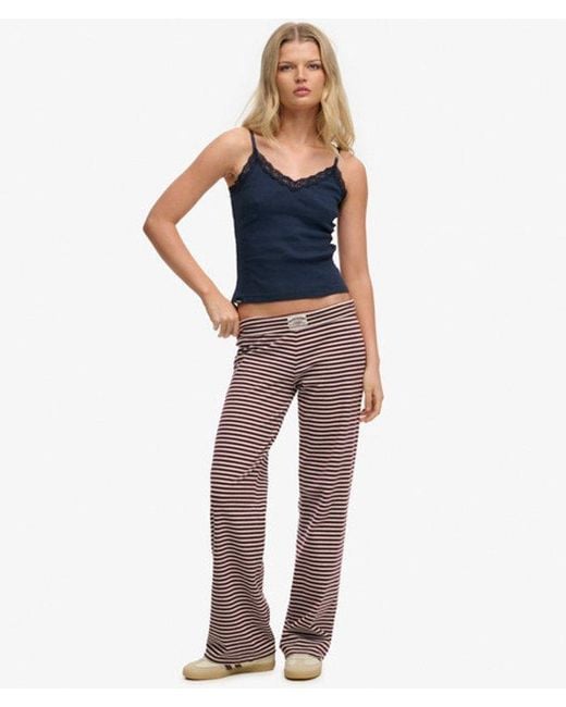 Superdry Blue & Co Athletic Essentials Stripe Jersey Trousers