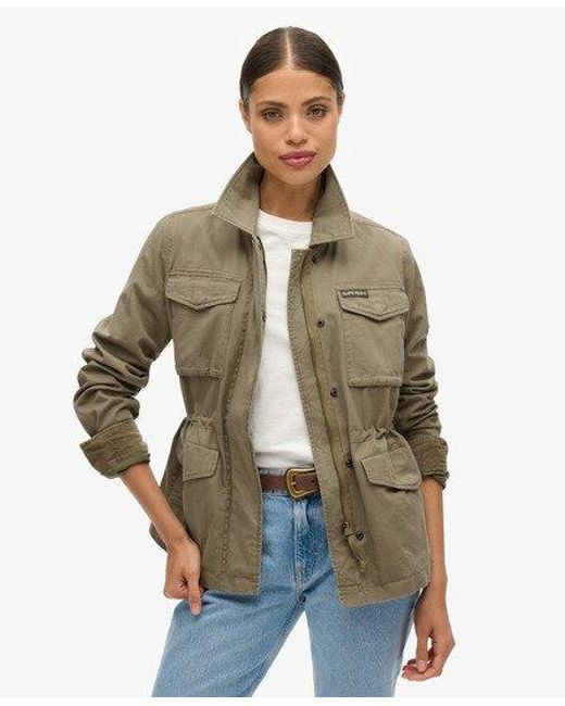 Superdry Brown Embroidered M65 Military Jacket