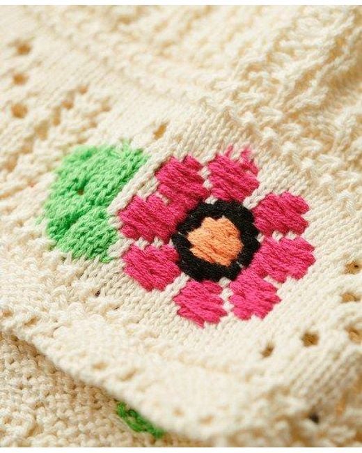 Superdry Natural Crochet Flower Bralette