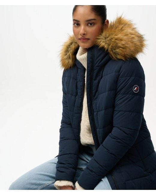 Superdry Blue & Co Arctic Long Puffer Coat