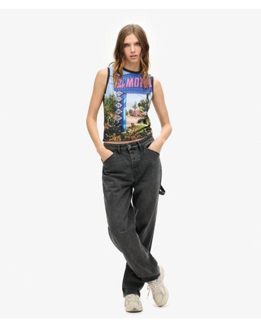 Superdry Blue & Co Sub Print Vest Top