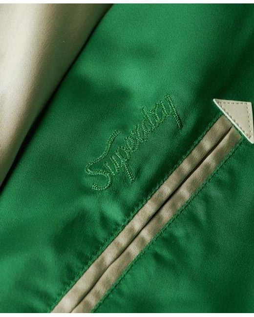 Superdry Green Sukajan Embroidered Bomber Jacket for men