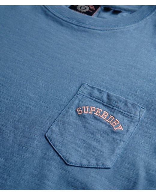 Superdry Blue & Co Essential Logo Garment Dye Pocket T-shirt
