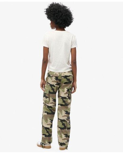 Superdry Blue Low Rise Straight Cargo Pants