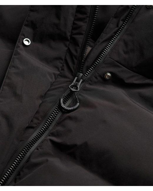 Superdry Black & Co Hooded Long Puffer Jacket