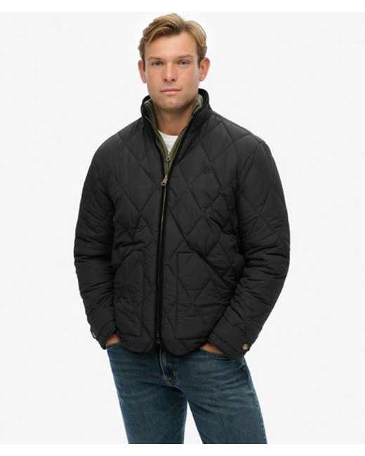 Superdry Black Quilted Estate Liner Jacket for men