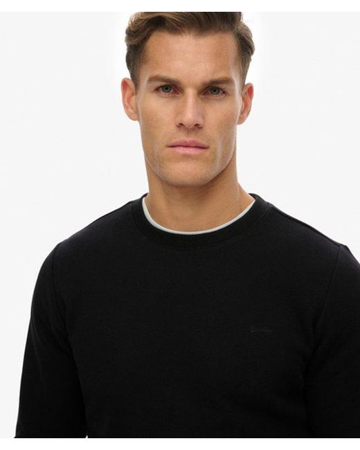 Superdry Black & Co Vintage Logo Embroidered Crew Sweatshirt for men