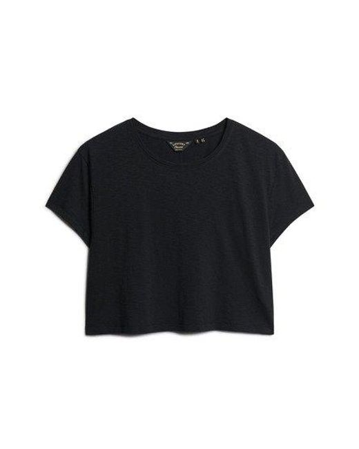 Superdry Black Slouchy Cropped T-shirt