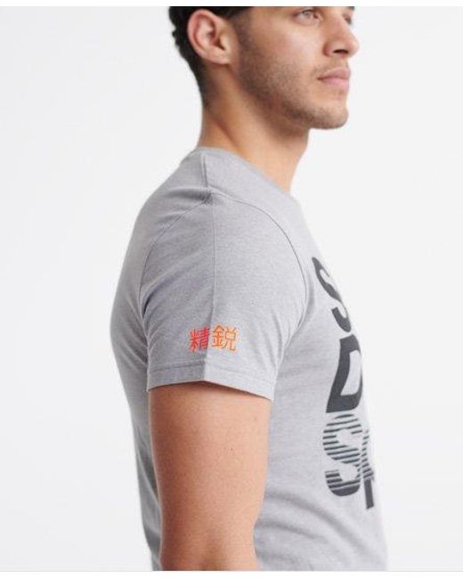 Superdry White Core Sport Graphic T-Shirt Marl for men