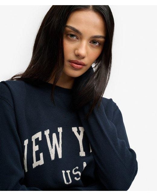Superdry Blue & Co Athletic Essential Graphic Long Sleeve Top