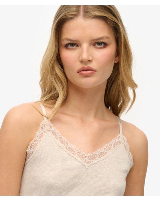 Superdry Blue & Co Essential Lace Trim Cami Top